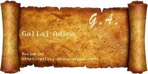 Gallaj Adina névjegykártya